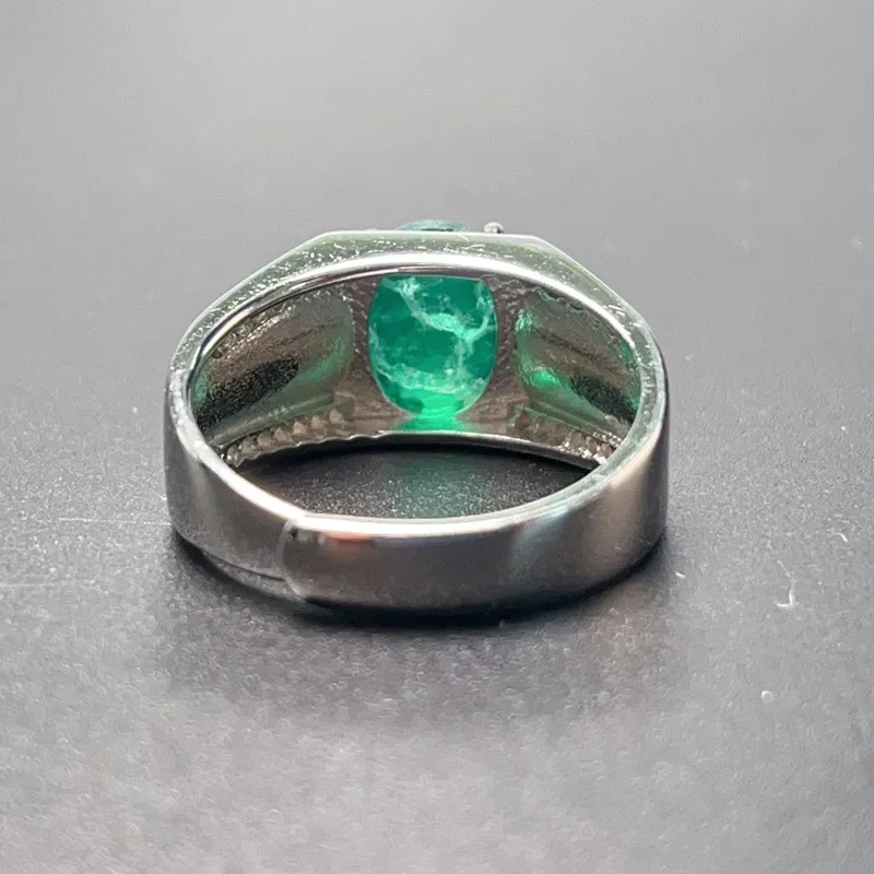 Мужское кольцо из серебра 925 пробы с драгоценным камнем 7 мм * 9 1 5 карата