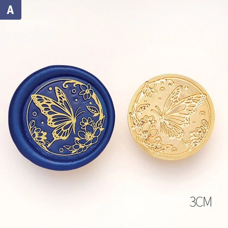 

1PC 30MM Wax Seal Stamp Butterfly Sealing Stamp Head For Scrapbooking Envelopes Butterfly Series Invitations Fire Wax Seal