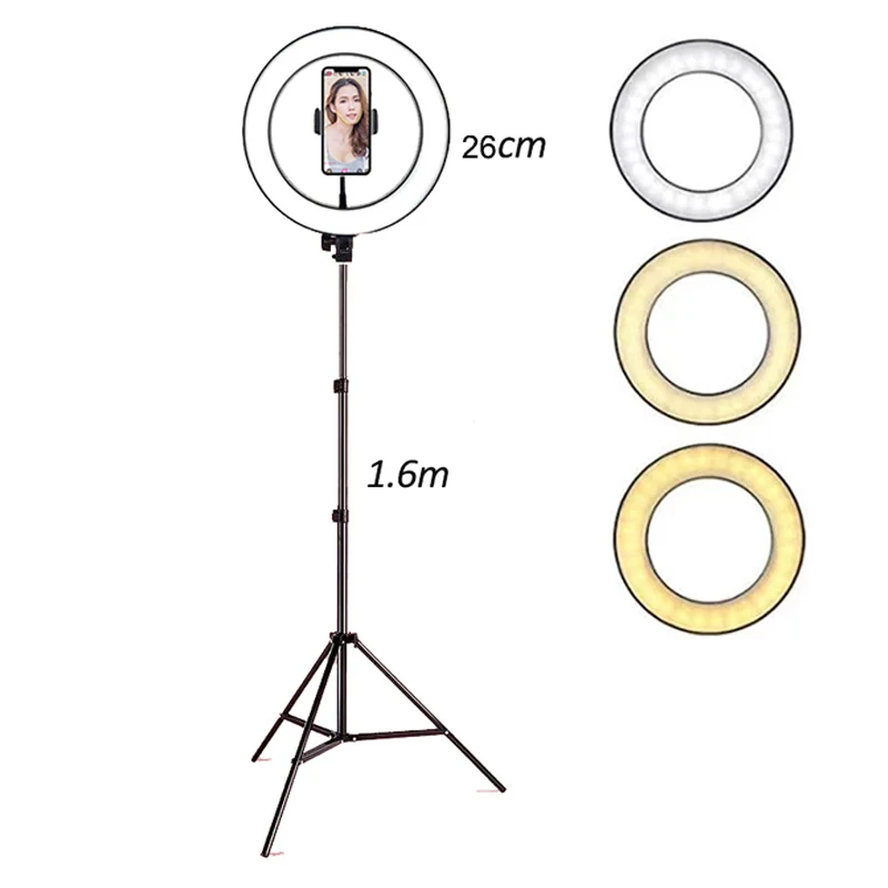 universal selfie ring light with flexible mobile phone holder lazy bracket desk lamp led light for live stream office kitchen free global shipping