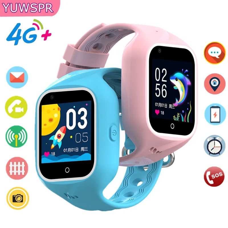 

4G Kids Smart Watch Mobile Phone SOS WIFI LBS GPS Positioning Tracker IP67 Waterproof Video Call Remote Monitoring Camera DF60