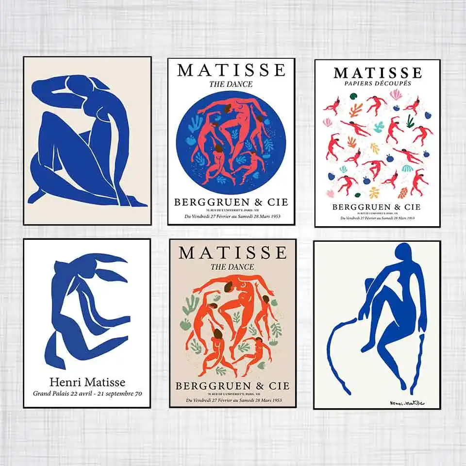 

Matisse Blue Female Nude Jumping Rope Matisse Cut Off Dance Abstract Vintage Wall Art Canvas Painting Modern Stylish Home Decor