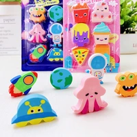 1 pcs cartoon space roaming food feast cute eraser childrens stationery articles gift card eraser