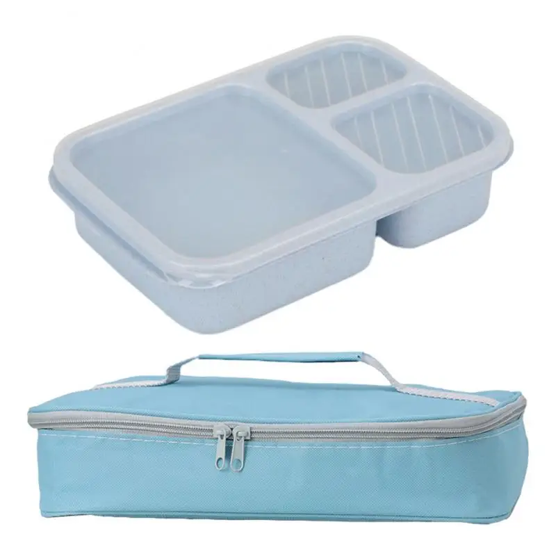 

Insulated Bag Microwave Safety Durable Lunch Box Easy To Carry Leak Proof Wheat Straw Lunch Box Office Bento Box Lunch Bag