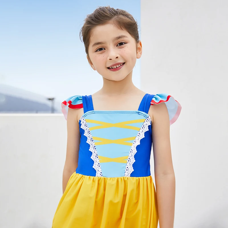 

2023 new children's one-piece swimsuit in kids cute skirt swimsuit girl girl hot spring swimsuit set