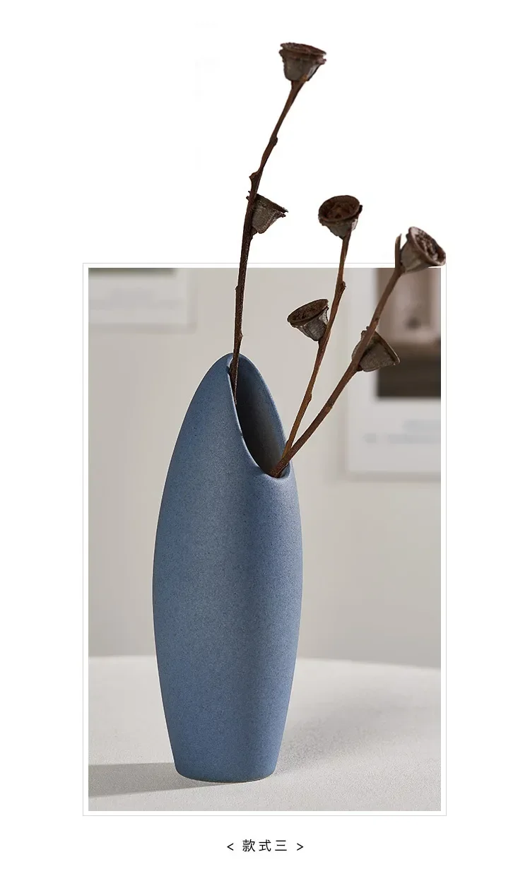 Средиземноморская синяя ваза для свежих сушеных цветов украшение дома цветочная