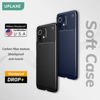 uflaxe original shockproof soft silicone case for xiaomi 11 lite 5g ne mi 11 pro ultra carbon fiber back cover casing