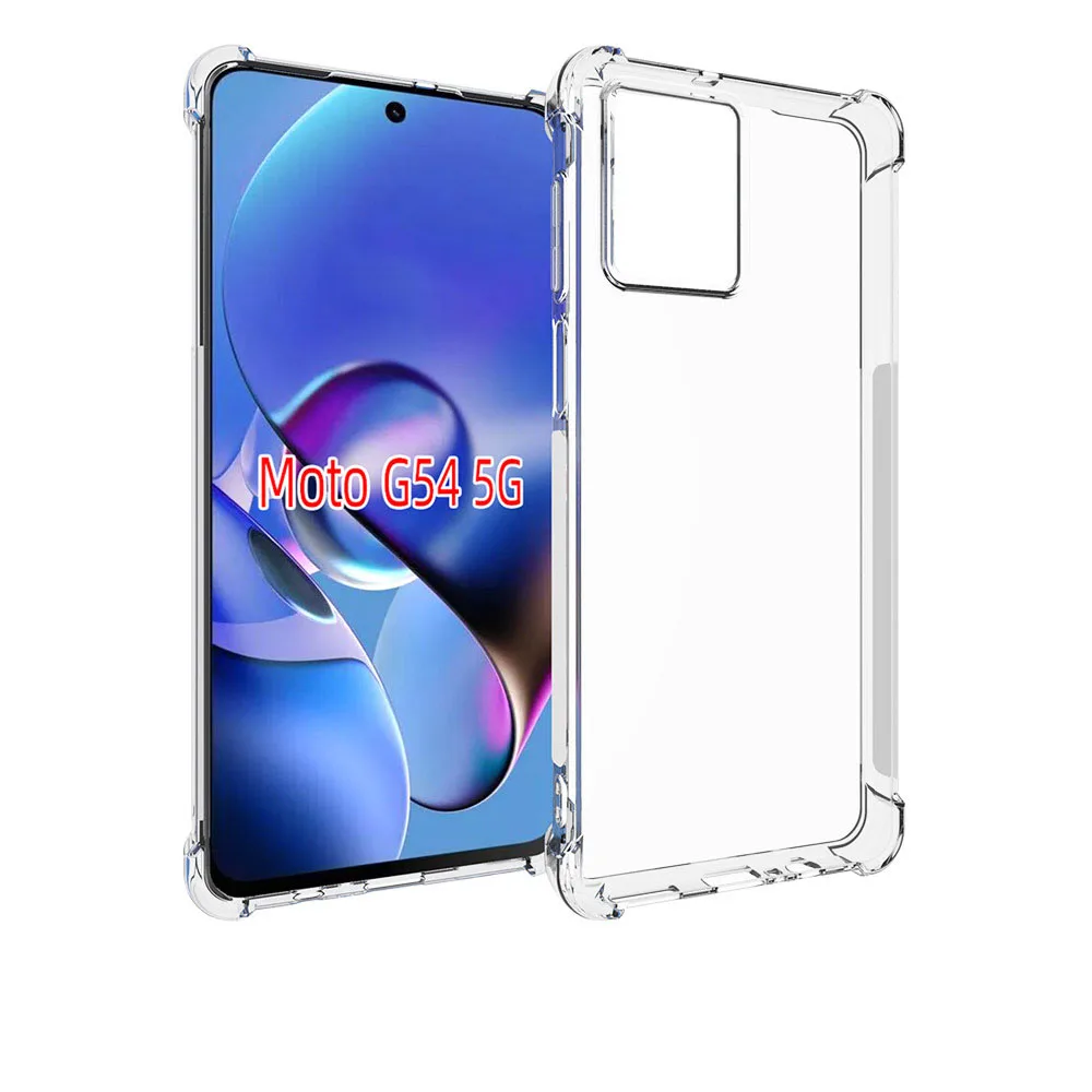 Мягкий чехол из ТПУ с подушкой безопасности для Motorola Moto G64 MOTO G54 Power Edition прозрачный