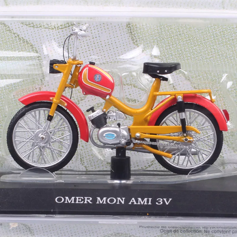 

1:18 Scale Mini Atlas Vintage Omer Mon Ami 3V 50cc Moped Motorcycle Diecasts & Toy Vehicles Model Bicycle Souvenir Orange Red