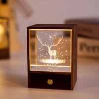 led night light creative crystal night lamp for bedroom gift home decor ornament christmas tree galaxy whale usb charging lamps