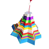 falling star tower star tower building toy for kids windmill with colorful anise star pieces vertical wall hang art for indoor
