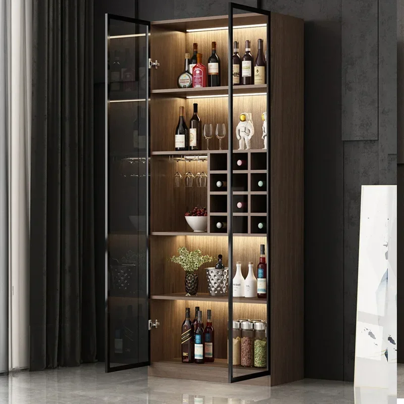 Glas Tür Wein Schrank Moderne Nordic Restaurant Kaffee Vitrine Licht Luxus Haushalt Lagerung Meuble Vin Bar Möbel