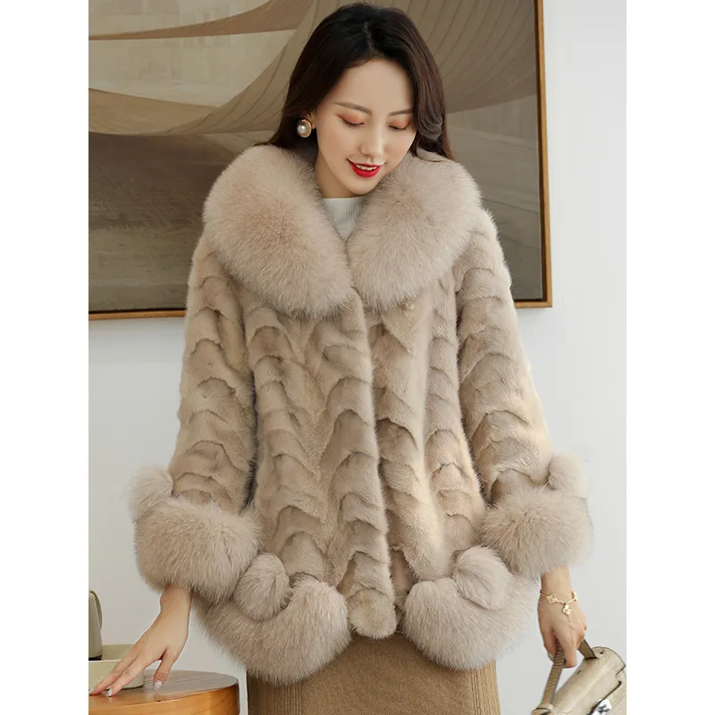 Best Super Hot Winter Women's Coat Women's Winter Coats Fur Mink Fur Thick Winter High Street Other Slim Real Fur Women Jacket