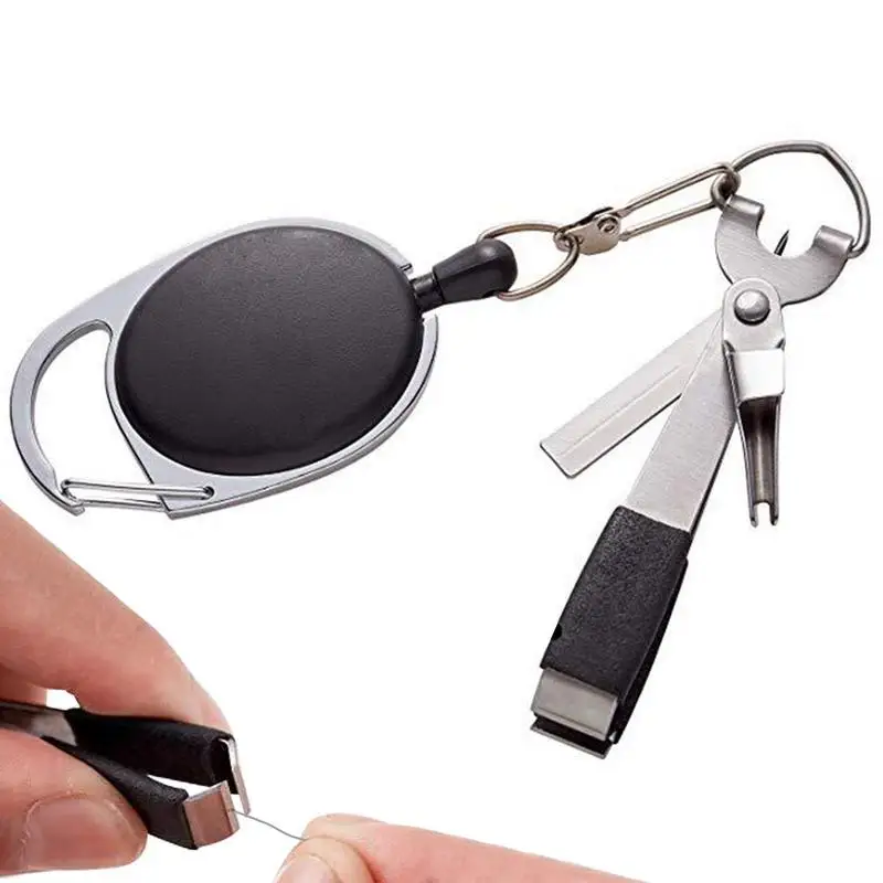 

Fishing Knot Tool Stainless Steel Fish Knot Tying Tool Built-in Spring Fishing Gear with Adjustable Buckle Fast Tie Tying Tool