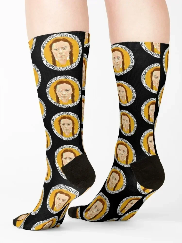 Носки Greta Thunberg Activist зимние нескользящие женские носки для гольфа мужские