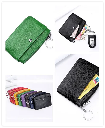 

Leather Coin Purse Key Case Zipper Purse Coin Purse Shell Wallet Creative Multifunctional Stylish Solid Color Western Style