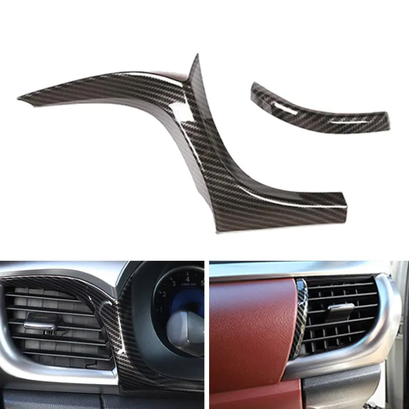 

Car-styling ABS Carbon Fiber Texture Dashboard Panel Side Air Condition Outlet Vent Cover Trim For Toyota Hilux Revo 2015 - 2021