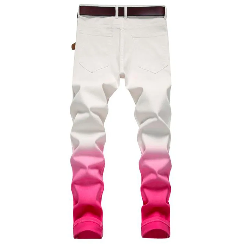 New Fashion Men Trousers Casual Male Hip Hop Denim Pants Vaqueros Hombre Mens Cotton Jeans Elastic Slim Skinny White Jeans