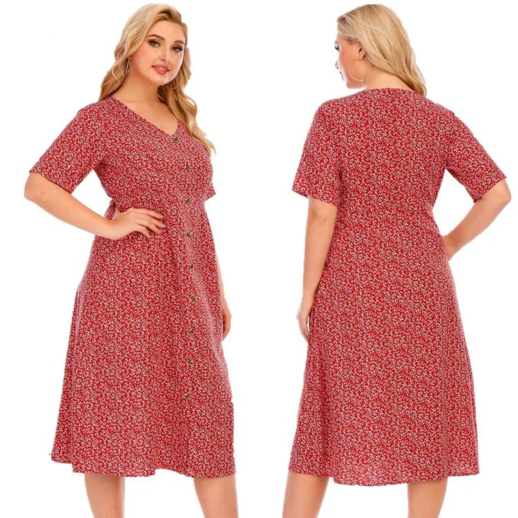 

Shirt Short Sleeve Long Dress Holiday Dresses 5Xl Women Casual Pockets Button Summer Dresses Printing Flowers Boho Skirt