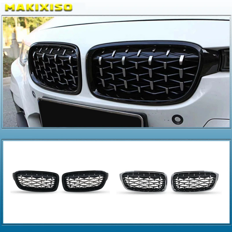 

Car Gloss Black Front Bumper Grille For BMW 3-Series F30 F31 F35 2012-2018 Sport Grill Double Slat Line Grilles Kindey Grills