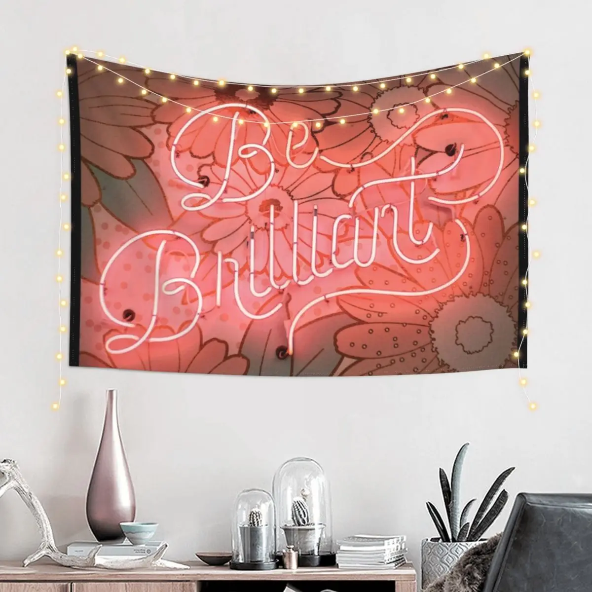 Be Brilliant Неоновая вывеска Гобелен Украшение гостиной Эстетический декор комнаты