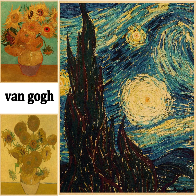 

Van Gogh Art Metal Prints Netherlands Nature Scenery Blossom Poster Vintage Impressionist Flowers Prints Living Room Decor