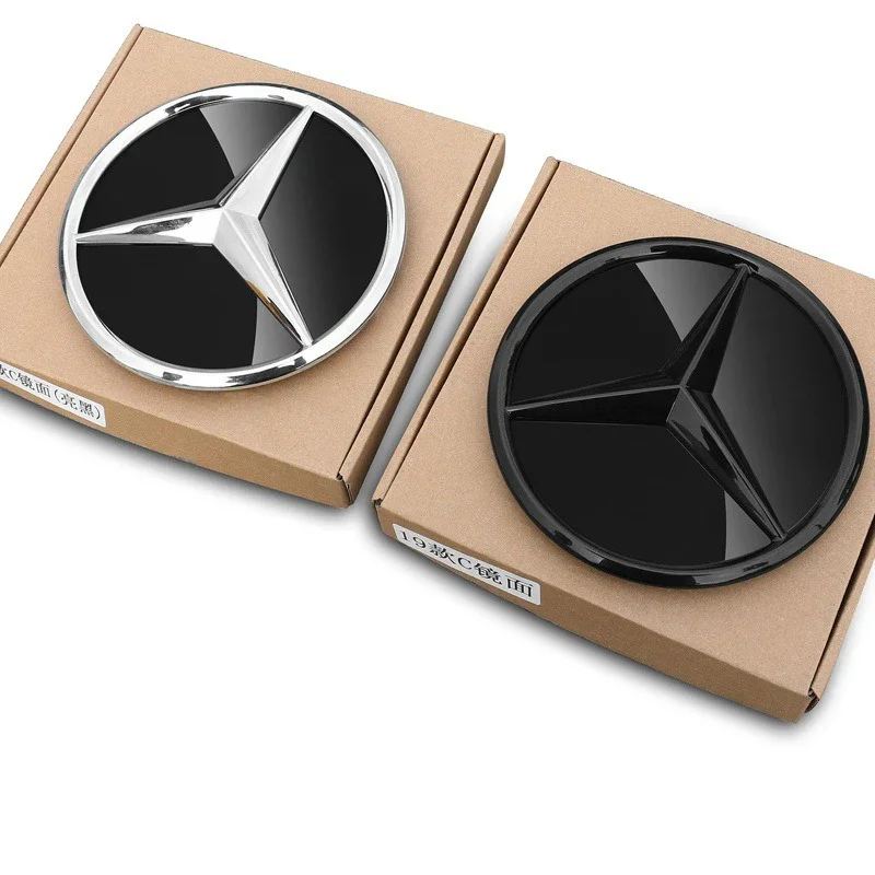 Эмблема parrilla delantera de coche con logotipo estrella negra cromada 3d para Mercedes Benz W205 W212 W207 A B C E SLK G