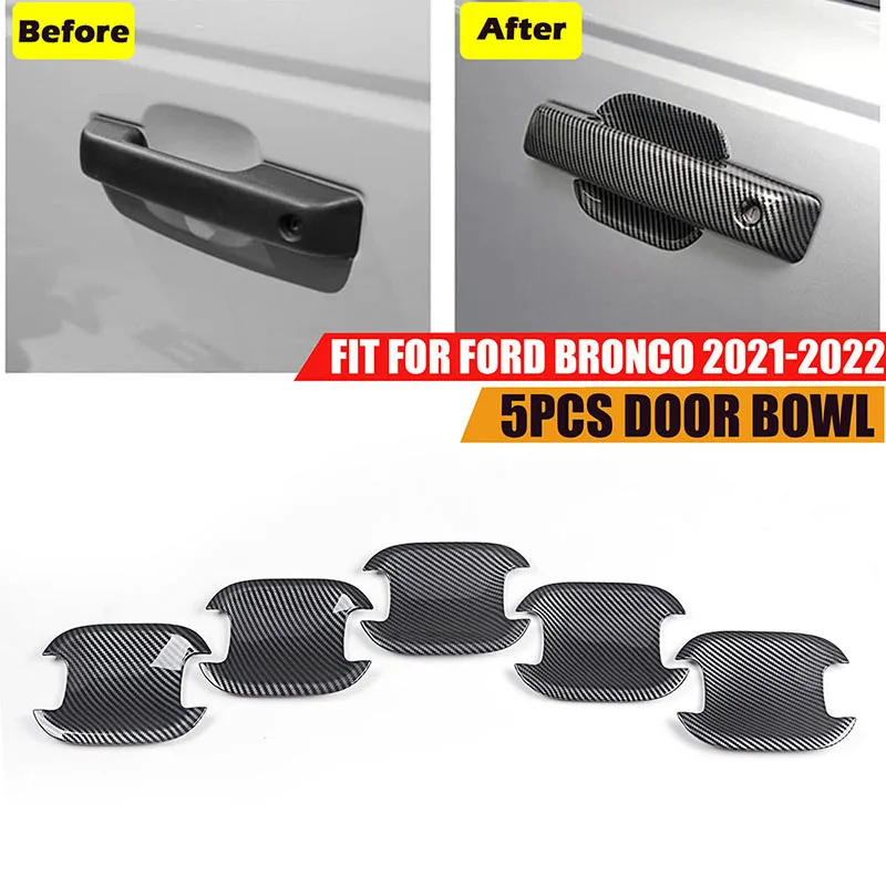 

Fit For Ford Bronco 2021 2022 4Door Styling Decoration 5pcs/Set Door Handle Wrist Bowl Cover Trims Scratch Protector Stickers
