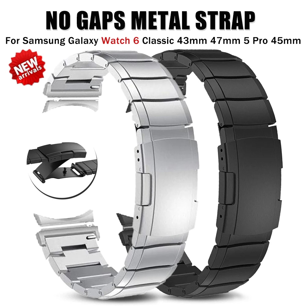 

No Gap Strap For Samsung Galaxy 6Classic 43mm 47mm 5Pro 45mm 4classic 42mm 46mm Stainless Steel Band For Galaxy 6/5/4 40mm 44mm