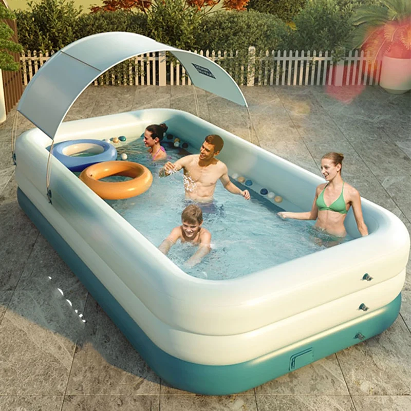 

Summer Inflatable Swimming Pool Family Blow Up Pools for Adults Children Ground Outdoor Garden Backyard Pool for Water Party