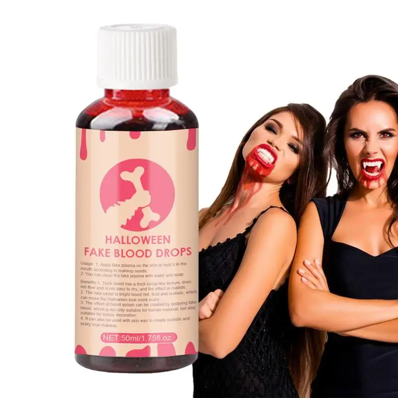 

50ml Halloween Fake Blood Spray Face Make Up Scary Halloween Wound Bruises Fake Scars For Cosplay Makeup Fancy Carnival Party