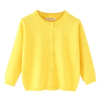 Kid Solid Color Classics Knitwear Soft Comfortable Warm Sweaters for Boy Girl In Air Conditioner Room Cardigan Spring & Autumn