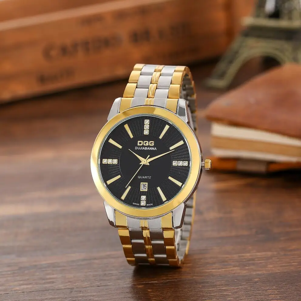 

Часы наручные мужские кварцевые с календарем и кожаным ремешком