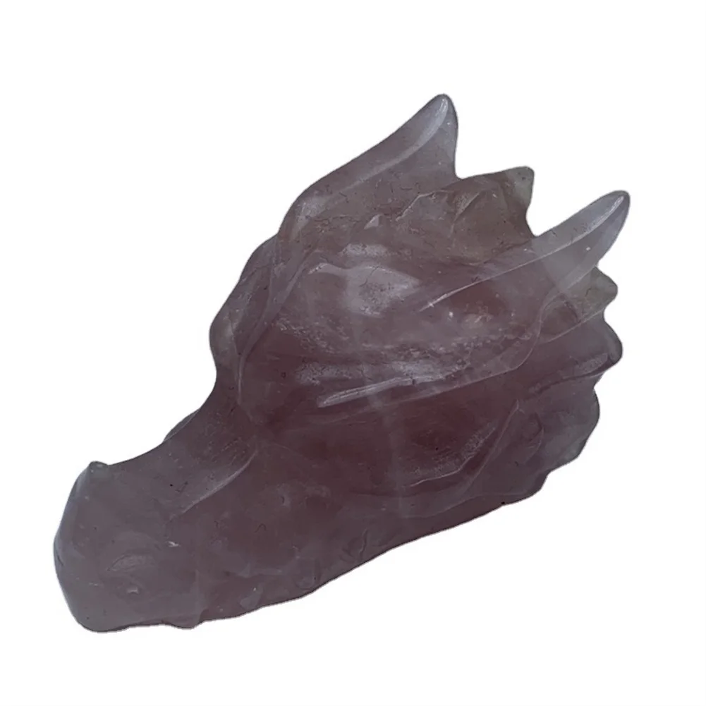 Натуральный розовый кварц ручная резьба Голова Дракона розовые - Цена: 3159.26