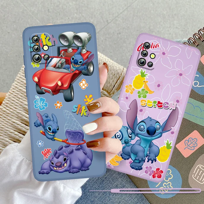

Disney Stitch Cute For Samsung Galaxy A73 A72 A71 A53 A52 A51 A42 A33 A32 A31 A22 A21 A11 Liquid Rope Soft Phone Case