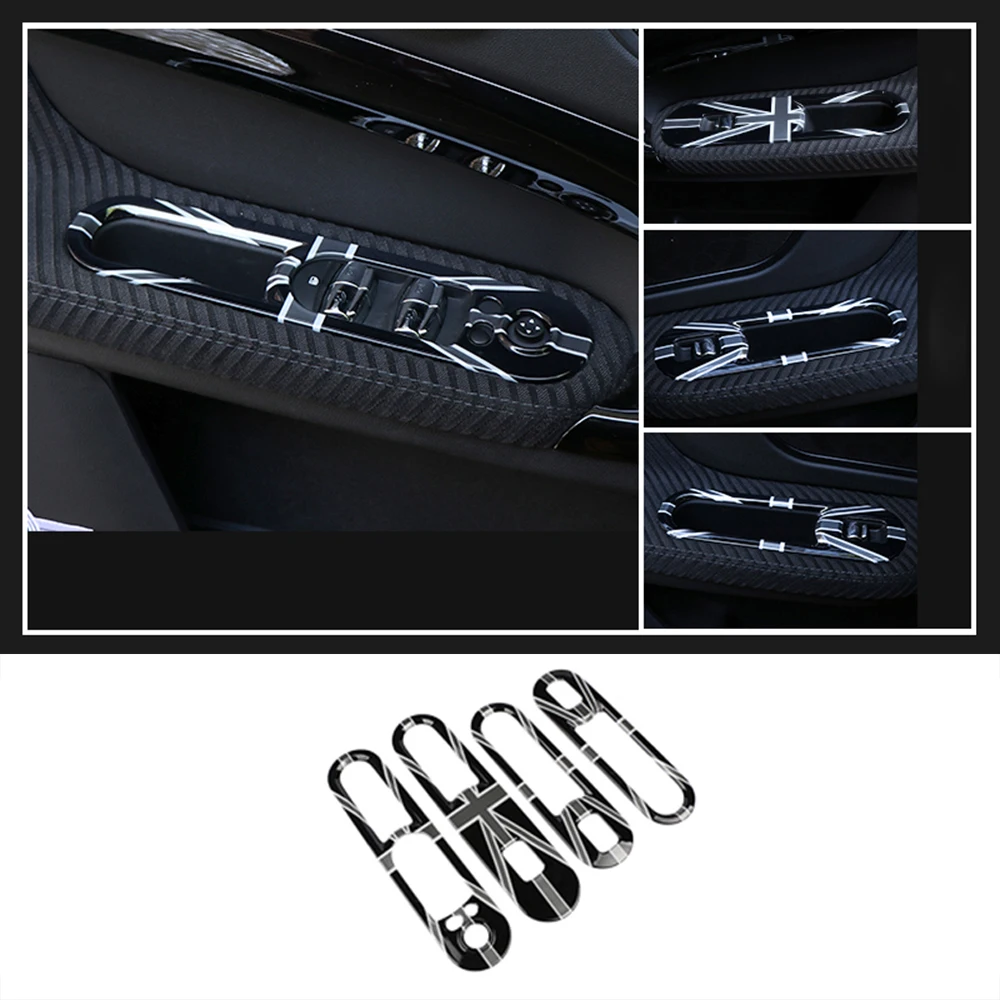 

For MINI Cooper F60 Countryman Car Styling 4pcs/set ABS Jack Car Accessories Window Lifter Switch Button Decor Case Shell Cover