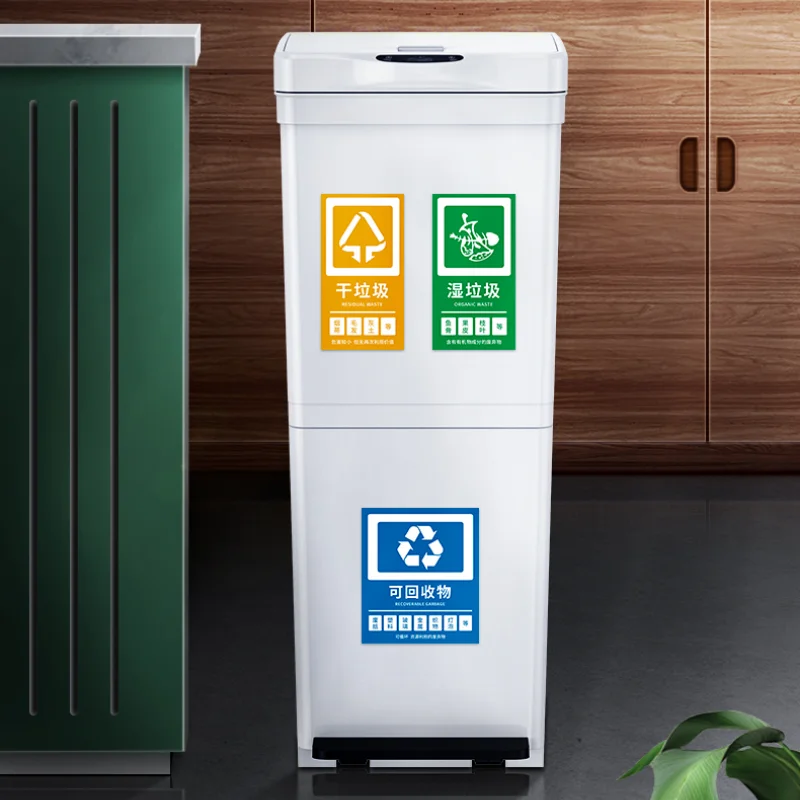 

Dustbin Kitchen Trash Can Large Paper Basket Garbage Container Large Trash Can Wastebasket Poubelle Household Cleaning Tools