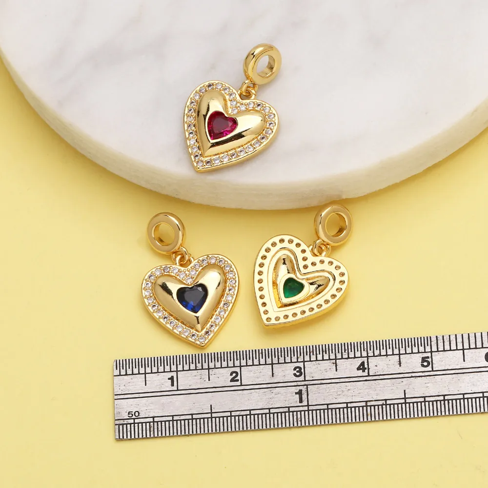 OCESRIO многоцветный кристаллический кулон в форме сердца для ожерелий медное