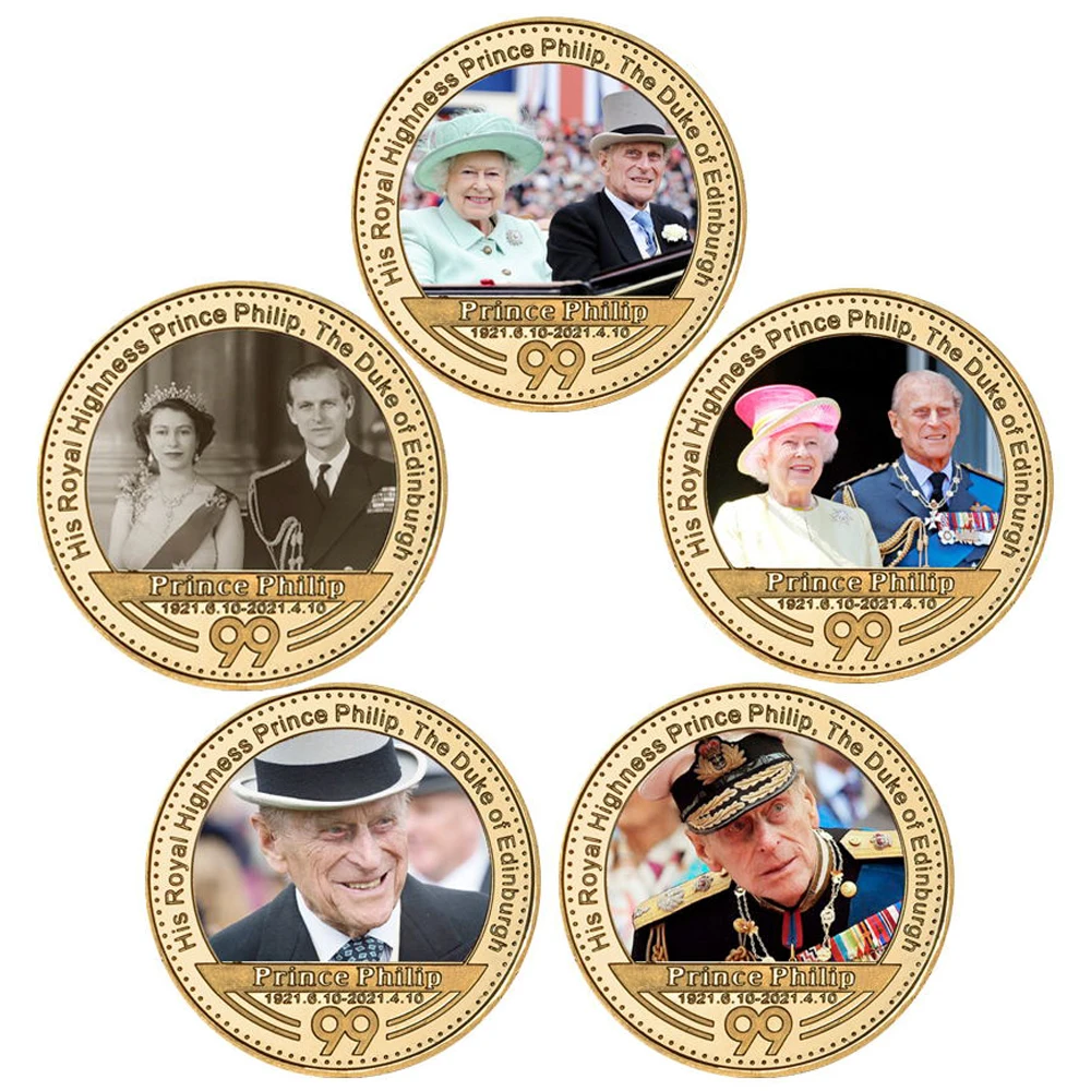 

Queen Elizabeth II Gold Plated Commemorative Coin Set Army Challenge Coin Medal Collectible Gifts UK President Souvenir Coin