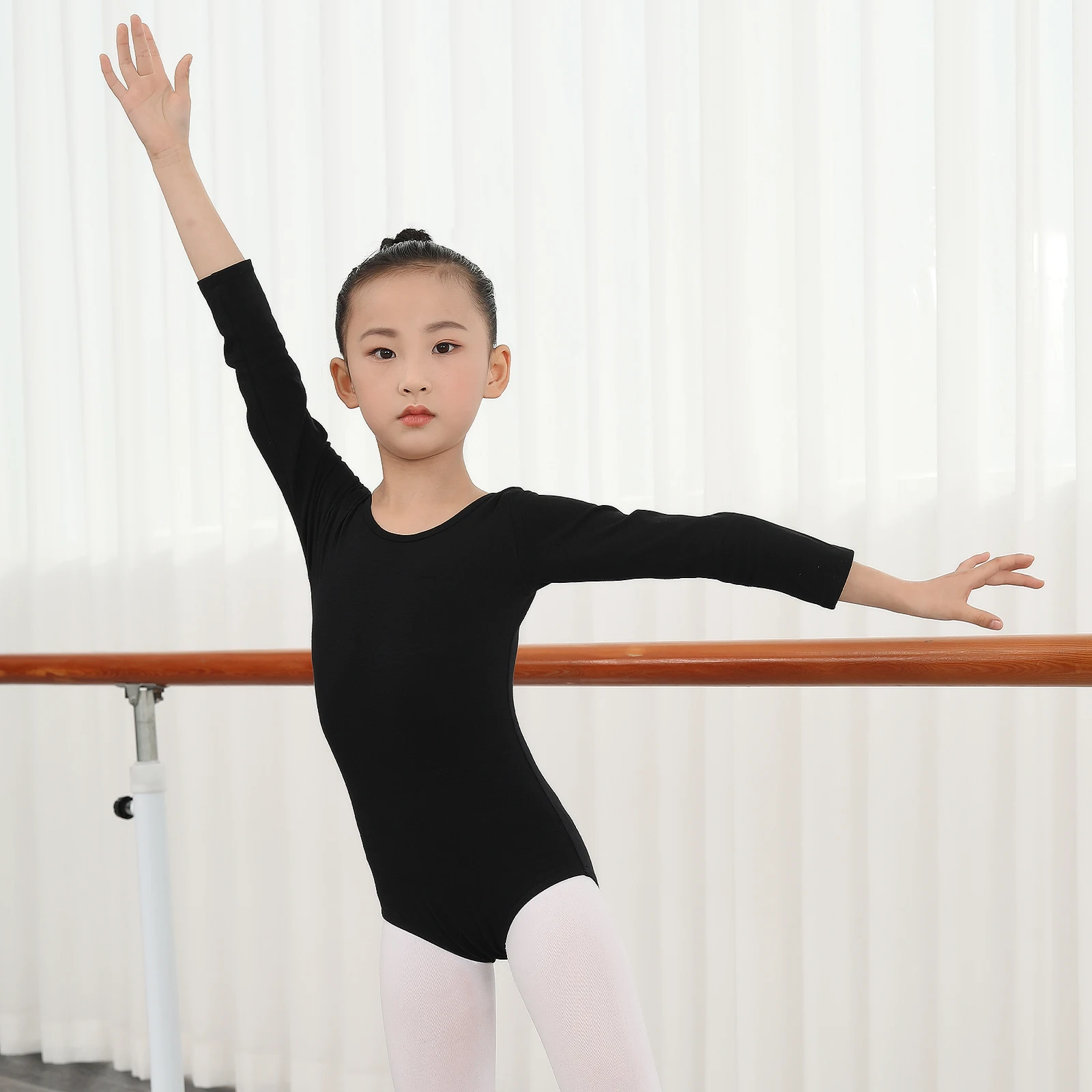 AOQUNFS Girls Kids Ballet Leotards Dance Clothes Dancewear Children Gymnastics Leotard Long Sleeves Cotton Bodysuit for Dancing