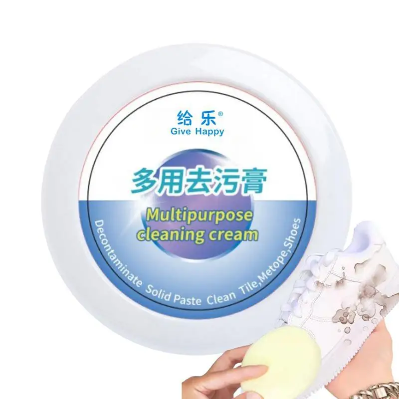 

White Shoe Cleaner Cream Stain Remover For White Shoes With Sponge Sneaker Cleansing Gel Handbag Cleaner Shoes Stain Remover