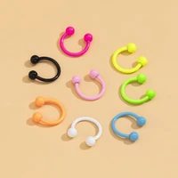 retro color stainless steel ear bone clip trend hip hop simple mix and match fluorescent color ear hook