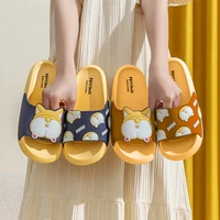 couple home slippers female spring and summer cute cartoon new soft bottom bath cool slippers sandals non slip