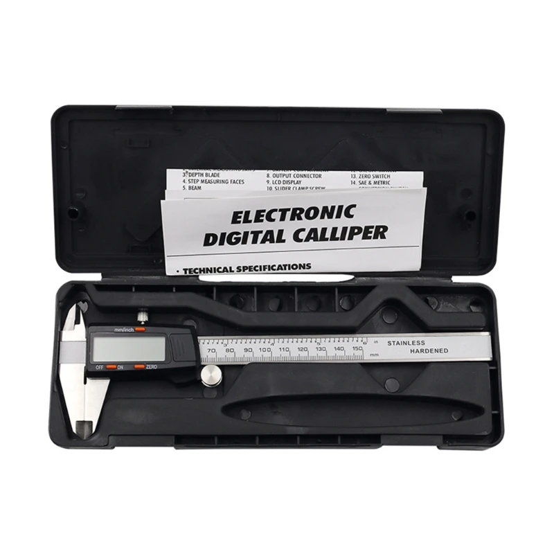 

Stainless Digital Caliper 0-150mm Micrometer Gauge Inch & Millimeter Conversion