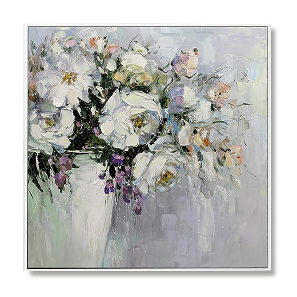 Картина маслом WUUART Белый цветок