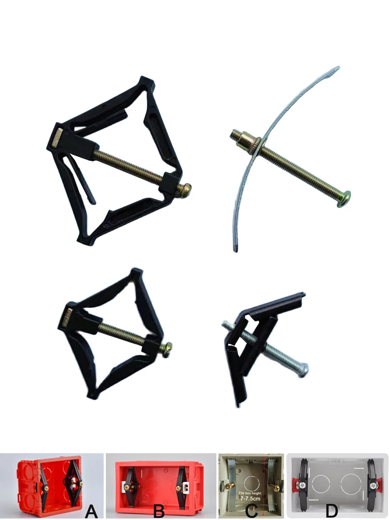 

86 118 Dark Box Repair Kit Screw Nylon Plastic Steel Insulation Switch Old Socket Back Box Replace Fixer Electrician Accessories