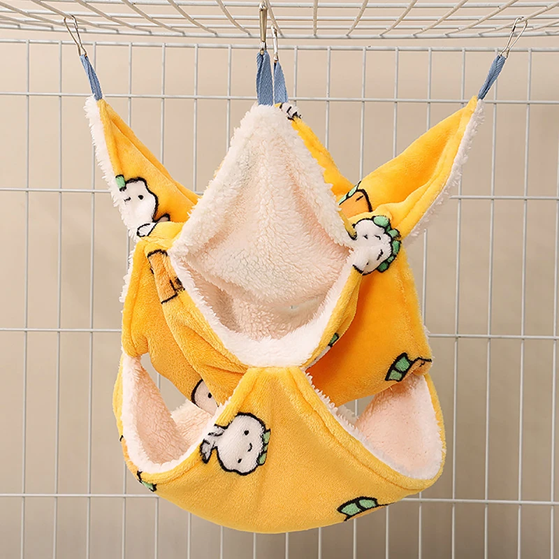 

Pet Hamster Hammock Double-layer Guinea Pig Cages Soft Fleece Winter Warm Hanging Nest Sleeping Bed Squirrel Small Pet House