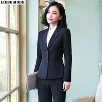 womens work pant suits ol 2 piece set for women business interview suit set uniform blazer and pencil pant office lady suit