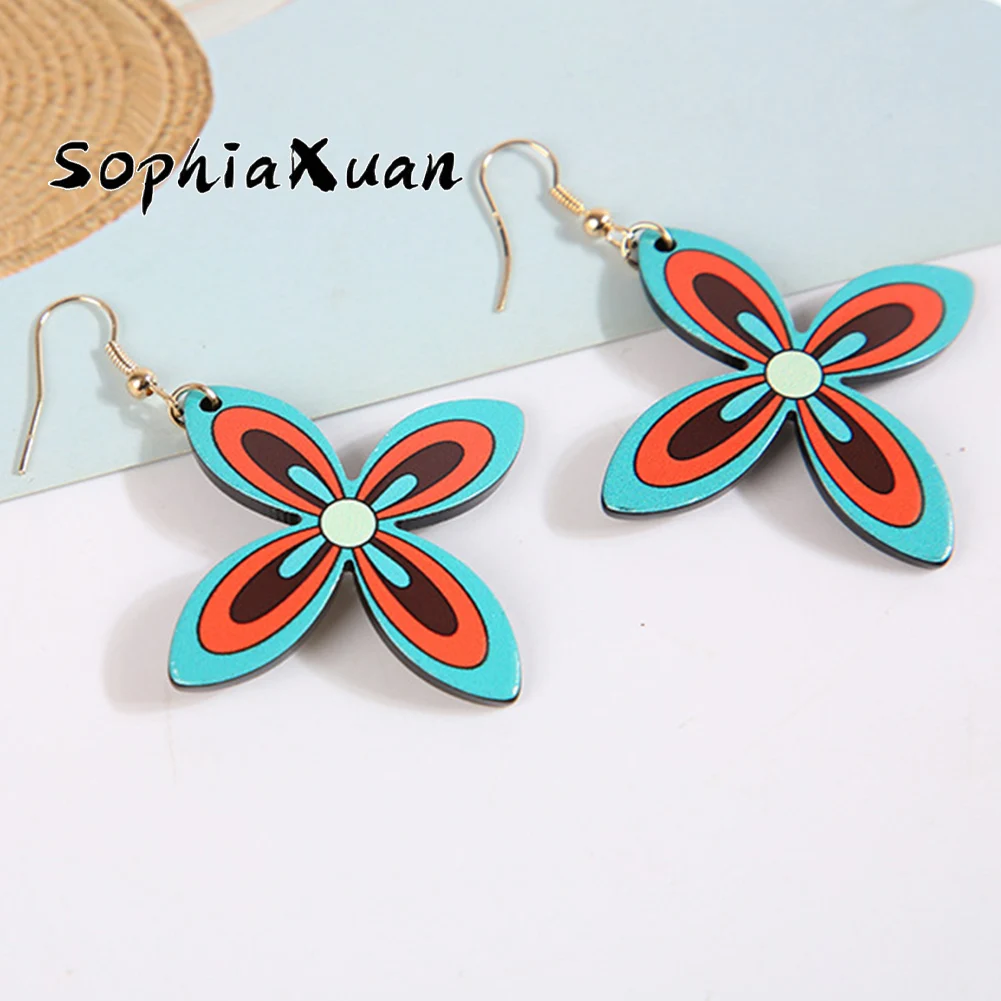 

SophiaXuan Fashion New Mixed Color Square Drop Earrings Simple Acrylic Earring Trend Ear Hook for Women Jewelry Decoration Gift