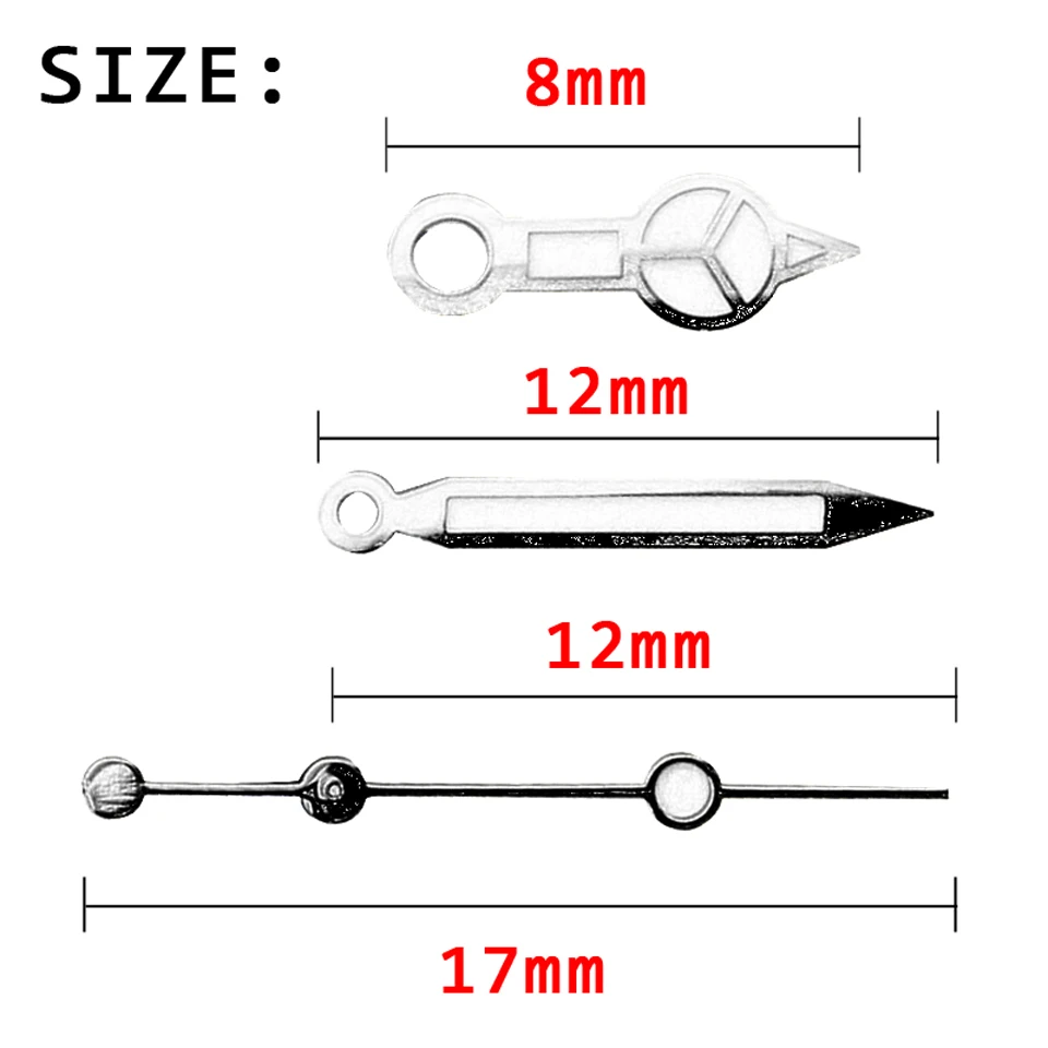 Ghost NH35 watch pointer strong green luminous hand modified automatic mechanical NH36 watch accessories Mercedes-Benz hand 12MM