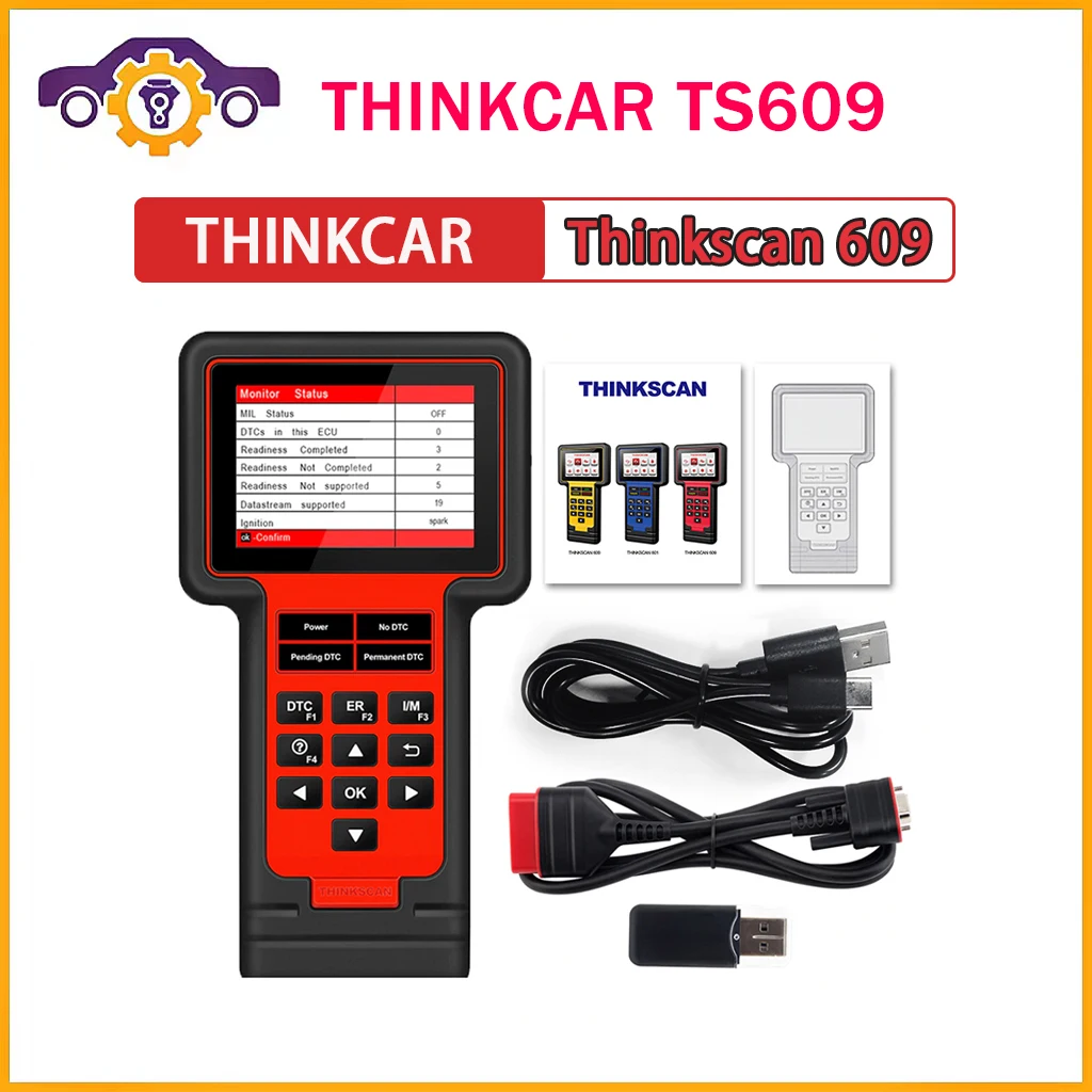 Автомобильный диагностический сканер THINKCAR TS609, Obd2 сканер для систем ECM TCM ABS SRS с 8 сбросами, пожизненное обслуживание, бесплатное обновление, PK CRP129E